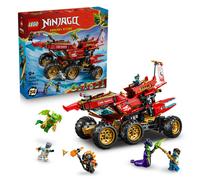 LEGO Ninjago Le Bounty Terrestre - Jouet Ninja 3-en-1 se Tranformant en Bateau, Voiture & Moto - 6 Minifigurines - Cadeau d'anniversaire pour Garçon dès 9 Ans ou Fan du Soulèvement des Dragons 71869