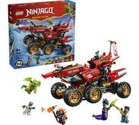 LEGO Ninjago Le Bounty Terrestre - Jouet Ninja 3-en-1 se Tranformant en Bateau, Voiture & Moto - 6 Minifigurines - Cadeau d'anniversaire pour Garçon dès 9 Ans ou Fan du Soulèvement des Dragons 71869