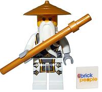 LEGO Ninjago: Master Sensei WU Ninja Dragon Minifigure with Battle Staff