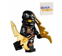 LEGO Ninjago Minifigure - Cole Zukin Robe (Black Ninja) with Dual Gold Jagged Blades (70747)
