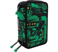 LEGO® Ninjago® Trousse rectangulaire 3 Fermetures éclair avec Contenu FILA - Vert, Vert, Astuccio 3 Zip da 20 cm, Trousse à 3 Fermetures éclair