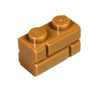 LEGO Parts and Pieces: Sand Orange (Medium Nougat) 1x2 Masonry Profile Brick x100