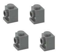 Lego Parts: Brick, Modified 1 x 1 with Headlight (PACK of 4 - DBGray) by "Parts - Bricks, Modified"