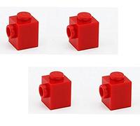 Lego Parts: Brick, Modified 1 x 1 with Stud on 1 Side (PACK of 4 - Red) by B&F-BuildPacks
