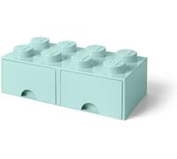 LEGO pierre de rangement à tiroirs 8 tenons 50 x 18 cm PP turquoise