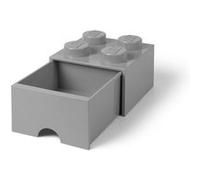 LEGO pierre de rangement avec tiroir 4 plots 25 x 17 cm polypropylène gris Gris G
