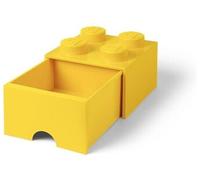 LEGO pierre de rangement avec tiroir 4 plots 25 x 17 cm polypropylène jaune