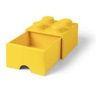 LEGO pierre de rangement avec tiroir 4 plots 25 x 17 cm polypropylène jaune Jaune G