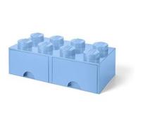 LEGO pierre de rangement avec tiroirs 8 tenons 50 x 18 cm PP bleu clair Bleu ciel G