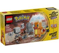 LEGO Pokémon Smart Play : Salamèche et Racaillou, Le Combat dans la Grotte - Jouet Interactif - Set Compatible avec 2 Smart Tags et 2 Pokémon - Idée de Cadeau pour Garçons et Filles dès 6 Ans 72157