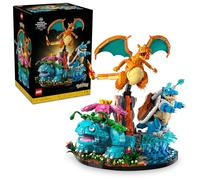 LEGO Pokémon Florizarre, Dracaufeu et Tortank - Set pour Adulte - Maquette 3D - 3 Figurines Anime pour Décoration DIY de Salon ou Bureau - Idée de Cadeau Gaming Collector pour Fans 72153