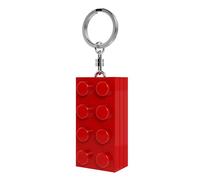 Lego Porte-clés Brick 2 x 4 avec lampe de poche LED - Environ 7,6 cm de grand brique rouge (KE234HR) - Cadeau pour enfants et fans - Piles incluses - Anneau en métal durable