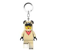 Lego Porte-clés lumineux avec figurine de 7,6 cm de haut - Costume de carlin (KE213H), blanc, Blanc