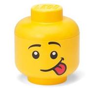 LEGO Iconic Head Small, Stackable Storage Box, 2,0 L, Yellow, Silly Petite tête pour Ranger la Langue, Polychlorure de Vinyle, Jaune, s