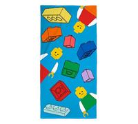 Lego® Serviette Officielle | Douceur Ultra Douce, Design Colourblock | Parfait pour Maison, Bain, Plage et Piscine | 100% Coton | Taille Unique 140 x 70 cm | Bleu