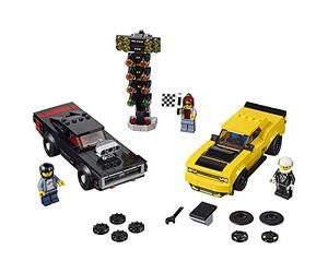 LEGO Speed Champions 2018 Dodge Challenger SRT Demon and 1970 Dodge Charger R/T 75893 Building Kit , New 2019 (478 Piece)