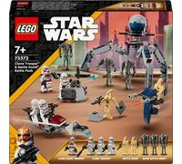 LEGO Star Wars 75372 Clone Trooper & Battle Droid Battle Pack, y compris 4 minifigures, 5 droïdes et un Speeder Bike avec lanceur - Jeu de construction pour garçons et filles dès 7 ans