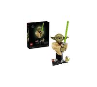 LEGO Star Wars 75438 Buste Yoda à exposer avec sabre laser, tête et oreilles ajustables, figurine Yoda et socle noir