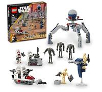 LEGO Star Wars Clone Trooper & Battle Droid Battle Pack pour enfants, jouet Speeder Bike Véhicule Tri-Droid et Poste défensif, Collectible, Cadeau pour garçons et filles âgés de 7 ans et plus, 75372