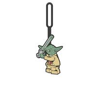 Lego Star Wars Étiquette de sac - Yoda (52222), étiquette de bagage en silicone, surface inscriptible au dos pour identification d'identification, mesure 16,5 cm de long, pour voyage, valise, sac à