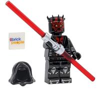 LEGO Star Wars Figurine Dark Maul avec armure argentée métallisée, capuche, cape et double sabre laser