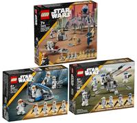 Lego Star Wars Set: 75372 Clone Trooper & Battle Droid Battle Pack, 75359 Clone Trooper de la 332e Compagnie Battle Pack & 75345 501e Clone Troopers Battle Pack