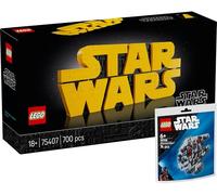 Lego Starwars Logo en briques Lego avec Faucon Millenium Polybag (Lego 75407 & 30708)