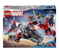 LEGO Set Marvel Captain America vs Hulk Rouge – Avion de chasse, minifigurines, dès 7 ans