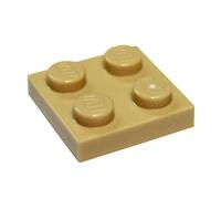 LEGO Tan (Brick Yellow) 2x2 Plate x100 by LEGO