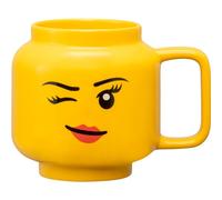 LEGO Tasse à café WINKING GIRL 530 ml jaune dans sa boîte en céramique