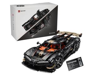 LEGO Technic 42232 Koenigsegg Sadrair's Spear Megacar Noir et Gris Kit voiture adulte V8 Triplex boîte 9 rapports Mode fantôme