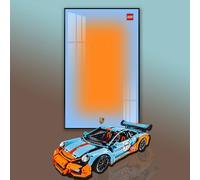 Lego Technic Gulf-Öl GT3 42056 Tableau mural pour les amateurs de support mural Lego Compatible avec Lego 42056 Plaque murale uniquement 50 x 80 cm