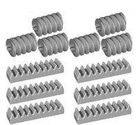 LEGO Technic NEW 12 pcs LIGHT GREY WORM AND RACK GEAR SET Screw Track Kit Part Piece Mindstorms NXT robot robotics assortment pack ev3 motor