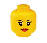 LEGO - Tête de rangement iconique - Boîte de rangement empilable -Fille - Jaune - 8,5 L - Taille: L