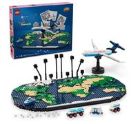 LEGO Travel Memories, ensemble créatif pour toute la famille, carte du monde à construire, décoration murale intéressante et décoration de salon, idée cadeau pour les adolescents et les voyageurs, 418