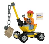 LEGO Ville : figurine ouvrier de construction avec petite grue