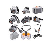 LegoHuangg Kit Power Functions Compatible - 12PCS,Moteur L avec Batterie Rechargeable, Récepteur IR et Télécommande - pour Construction Technic & Lego Moteur