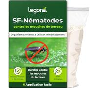 Legona SF Nématodes pour prévenir les puces de terre - 400m² de terreau / 200 million / 2400 plantes - Traitement biologique longue durée pour plantes d'intérieur