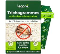 Legona® Trichogrammes Anti Mites Alimentaires | 12 Cartes à 4 livraisons | Anti-Mites Naturel | Puissant Produit Contre Les Mites