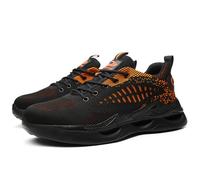 Legou Chaussures d'assurance du travail avec tête en acier - Respirantes et confortables - Résistantes à l'usure - Antidérapantes, Orange, 41.5 EU