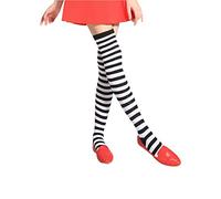 Legou Cheerleader College Chaussettes Aux Genoux Fille Taille Unique Rayure Blanche noire