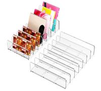 Legpador 2 Pièces Boîte de Rangement Maquillage Transparent, Palettes Organisateur, Organiseurs de Cosmétiques de Tiroir, avec 7 Compartiment, Pour Cuisine, Chambre, Salle de Bain, 2 Tailles