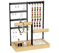 Legpador Rangement Bijoux, Porte Bijoux Collier Femme, Presentoir Boucle d'Oreille, Support Boucles d'Oreilles Présentoir en Metal, Organisateur pour Chaînes, Bracelets, Bagues, Montres