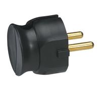 Legrand – Fiche extra-plate mâle sans terre 16A, sortie latérale, noir (blister)