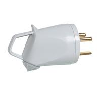 Legrand - Fiche de puissance mâle avec terre 20A - avec anneau - 2 broches - gris