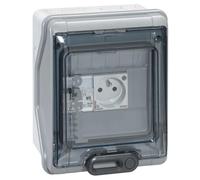 Legrand Coffret étanche Plexo 001908 8 modules embouts prémontés IP65 IK09 gris