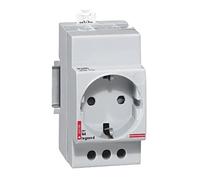 Legrand 004285 Prise de Courant Modulaire, 2P+T à Éclips Standard Allemand, 2.5 Modules, 10A à 16A, 250V, Gris Clair