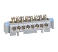 Legrand 004820 Bornier de Répartition nu sur Support 4 Connexions, 1.5mm² à 16mm², 47mm Longueur, Or/Gris