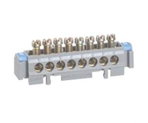 Legrand 004820 Bornier de Répartition nu sur Support 4 Connexions, 1.5mm² à 16mm², 47mm Longueur, Or/Gris