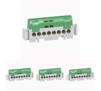 Legrand 004835 Bornier de Répartition Isolé IP2X Terre, 1 Connexion, 6mm² à 25mm², 141mm Longueur, Vert (Lot de 4)